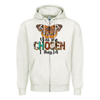 Oatmeal Heather You Are Chosen Religious Zipper Hoodie - LillyAllenDesigns