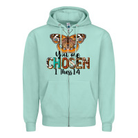 Seafoam You Are Chosen Religious Zipper Hoodie - LillyAllenDesigns