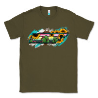Army Green Tennessee Map Sunflower Cactus Serape Classic Tee - RanaPortraitStore