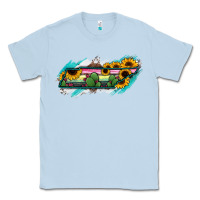 Dusty Blue Tennessee Map Sunflower Cactus Serape Classic Tee - RanaPortraitStore
