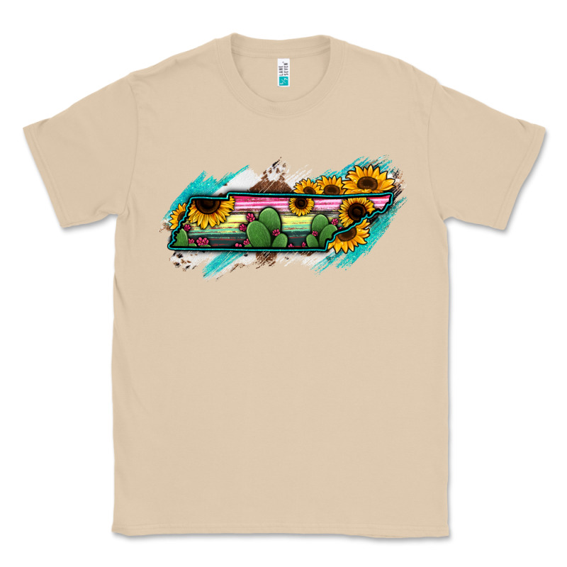Tennessee Map Sunflower Cactus Serape Classic Tee by RanaPortraitStore | Teevron