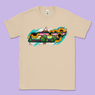 Tennessee Map Sunflower Cactus Serape Classic Tee Designed By Ranaportraitstore