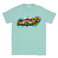 Seafoam Tennessee Map Sunflower Cactus Serape Classic Tee - RanaPortraitStore