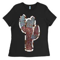 Black Cowhide Old Cactus Ladies Tee - RanaPortraitStore