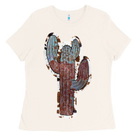 Bone Cowhide Old Cactus Ladies Tee - RanaPortraitStore