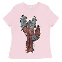 Bubblegum Pink Cowhide Old Cactus Ladies Tee - RanaPortraitStore
