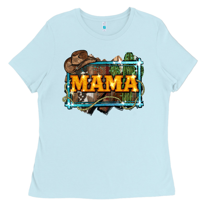 Mama Cowboy Western Font Cactuslove Mom Ladies Tee by LillyAllenDesigns | Teevron