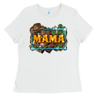 White mama cowboy western font cactuslove mom Ladies Tee - LillyAllenDesigns