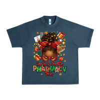Midnight Navy santas favorite pharmacy tech afro messy bun Urban Heavy Tee - texasbilliewilder