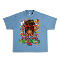 Pebble Blue santas favorite pharmacy tech afro messy bun Urban Heavy Tee - texasbilliewilder