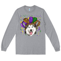 Heather Grey mardi gras hat husky Long Sleeve Tee - RanaPortraitStore