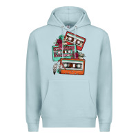 Blue Mist cassette floral gemstone Premium Hoodie - FaDigitalArtStudio
