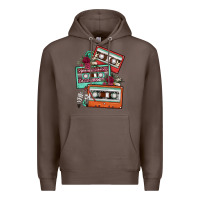 Coffee cassette floral gemstone Premium Hoodie - FaDigitalArtStudio