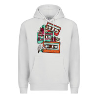 Dove Grey cassette floral gemstone Premium Hoodie - FaDigitalArtStudio