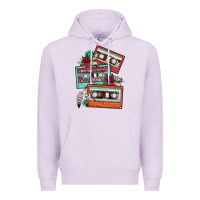Lilac cassette floral gemstone Premium Hoodie - FaDigitalArtStudio