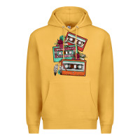 Mustard cassette floral gemstone Premium Hoodie - FaDigitalArtStudio