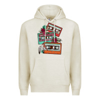 Oatmeal Heather cassette floral gemstone Premium Hoodie - FaDigitalArtStudio
