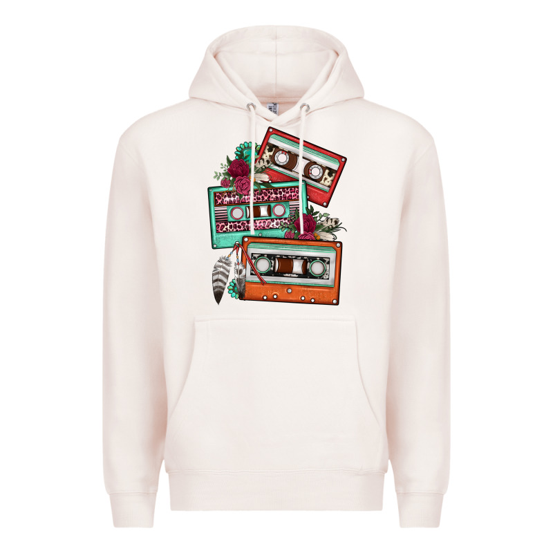 Cassette Floral Gemstone Premium Hoodie by FaDigitalArtStudio | Teevron