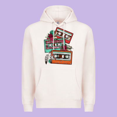 Cassette Floral Gemstone Premium Hoodie Designed By Fadigitalartstudio