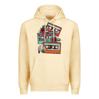 Pina Colada cassette floral gemstone Premium Hoodie - FaDigitalArtStudio