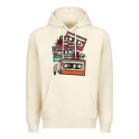 Tofu cassette floral gemstone Premium Hoodie - FaDigitalArtStudio