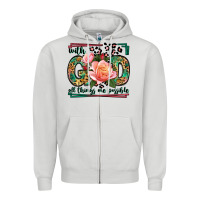 Dove Grey With god all things are possible leopard frame Zipper Hoodie - LillyAllenDesigns
