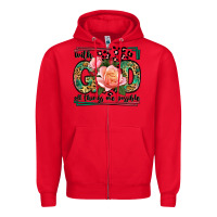Red With god all things are possible leopard frame Zipper Hoodie - LillyAllenDesigns