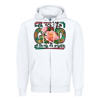 White With god all things are possible leopard frame Zipper Hoodie - LillyAllenDesigns
