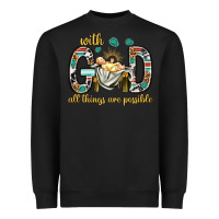 Black with god all things are possible with baby jesus bbs Heavyweight Sweatshirt - BundleAndBundleShop
