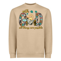 Mushroom with god all things are possible with baby jesus bbs Heavyweight Sweatshirt - BundleAndBundleShop