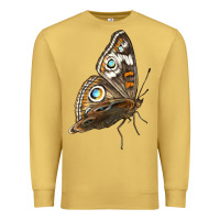 Antique Gold Flying Common Buckeye Butterfly Premium Sweatshirt - LillyAllenDesigns