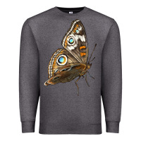 Charcoal Heather Flying Common Buckeye Butterfly Premium Sweatshirt - LillyAllenDesigns