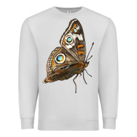 Dove Grey Flying Common Buckeye Butterfly Premium Sweatshirt - LillyAllenDesigns