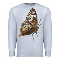 Heather Grey Flying Common Buckeye Butterfly Premium Sweatshirt - LillyAllenDesigns