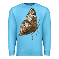 Ocean Blue Flying Common Buckeye Butterfly Premium Sweatshirt - LillyAllenDesigns