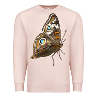 Pale Pink Flying Common Buckeye Butterfly Premium Sweatshirt - LillyAllenDesigns