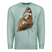 Seafoam Flying Common Buckeye Butterfly Premium Sweatshirt - LillyAllenDesigns