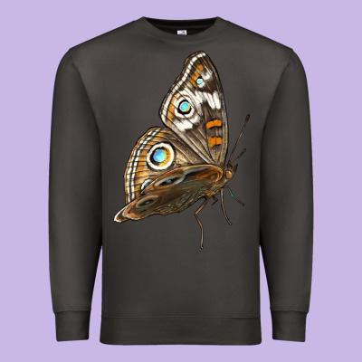 Flying Common Buckeye Butterfly Premium Sweatshirt Designed By Lillyallendesigns