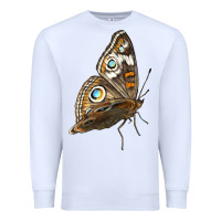 White Flying Common Buckeye Butterfly Premium Sweatshirt - LillyAllenDesigns