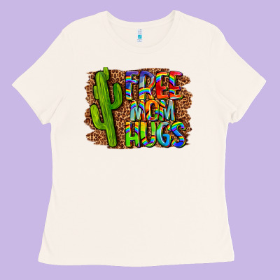 Free Mom Hugs Ladies Tee Designed By Lillyallendesigns