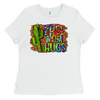 White free mom hugs Ladies Tee - LillyAllenDesigns