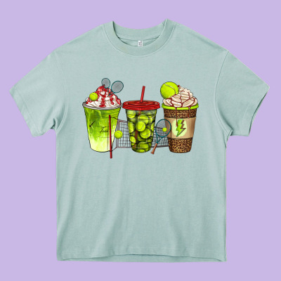 Tennis Coffee Cups Bbs Heavy Core Tee Designed By Bundleandbundleshop