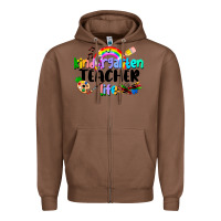 Chestnut Kindergarten Teacher Life Zipper Hoodie - LillyAllenDesigns