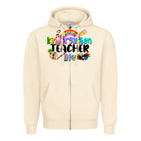 Sandshell Kindergarten Teacher Life Zipper Hoodie - LillyAllenDesigns