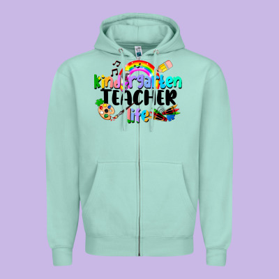 Kindergarten Teacher Life Zipper Hoodie Designed By Lillyallendesigns