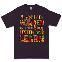Plum a black women is speaking listen and learn Premium Tee - LillyAllenDesigns