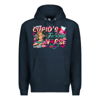 Navy cupid's favorite nurse Premium Hoodie - FaDigitalArtStudio