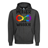 Charcoal Heather Mother Of Warrior Zipper Hoodie - CowhideDigitalArt
