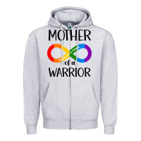Heather Grey Mother Of Warrior Zipper Hoodie - CowhideDigitalArt