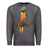 Charcoal Heather blue throated macaw Premium Sweatshirt - LillyAllenDesigns